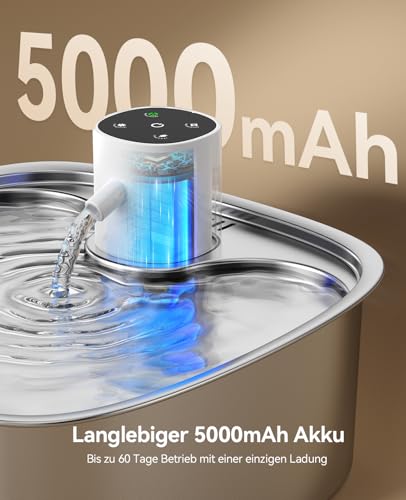 FEELNEEDY 8L Katzenbrunnen Kabellos mit 3 Filters, Verbesserter Radarsensor – Produktbild 5