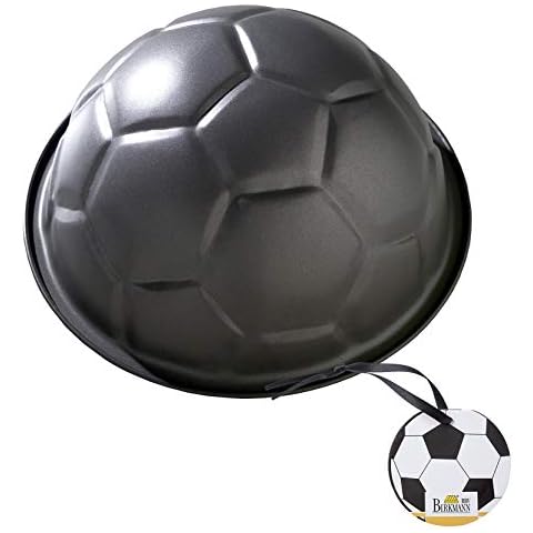 RBV Birkmann Cake Pan Football Ø 22.5 x 11.5 cm, Metal, Grey, 23.8 x 22 x 11 cm Cover