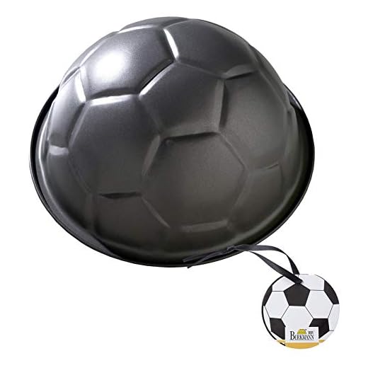 RBV Birkmann, 212220, Motivbackform Fußball, Ø 22,5 cm, mit Antihaftbeschichtung, Stahl, grau, 4 x 4 x 5 cm
