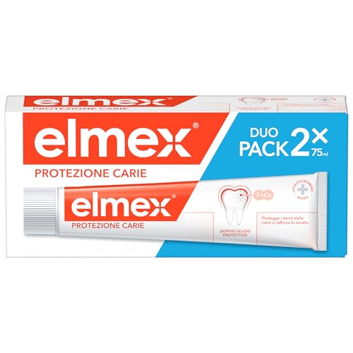 Elmex - Zahnpasta gegen Karie 2 x 75 ml (Lieferung in 48 Stunden) Schutz vor Karie Schutz von Zähnen und Nagellack fortschrittliche Antikarbien-Formel