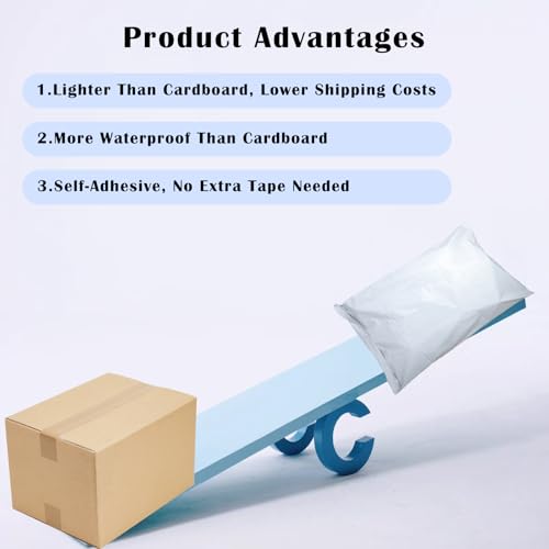 HENGBIRD 5 Stück Versandtüten Groß Versandtaschen 60x80 cm Versandbeutel Selbstklebend Blickdicht Shipping Bags Weiß Plastik Versandbeutel wasserdichte Versandtaschen Warensendung für Versand