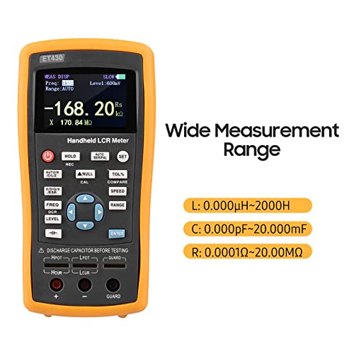 yeacher Medidor LCR digital portátil de 2,5 polegadas LCD 100kHz LCR Multímetro testador para indutâ