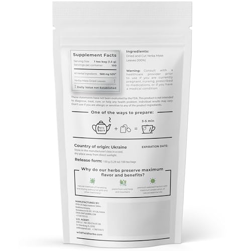 Image of 100 Bags Yerba Mate Tea Bag Herb Tea (Ilex Paraguariensis) - 100 Bags Hoja De Yerba Mate