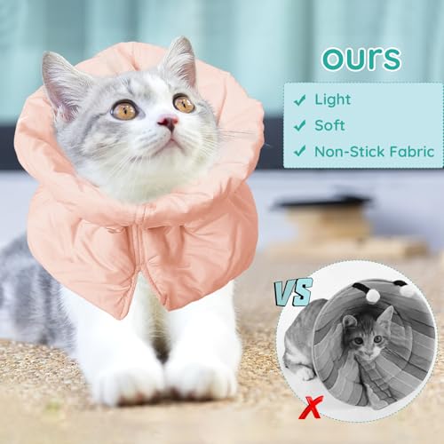 FACULX coleira de recuperação de gato, alternativa de cone de gato ajustável macio, coleiras de fixa