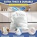 T.FORING 10 Gallon Trash Bags with Drawstring - 120 Count Heavy Duty 1.2 Mil Garbage Bags 38 Liter Unscented White Kitchen Bin Liners for Home & Office