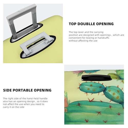 Travel Luggage Cover Fashion Suitcase Protector Funny Cactus Spandex Baggage Covers Washable Suitcase Covers Anti-Scratch Luggage Cover Protectors Fits 18-32 Inch Suitcases Large4