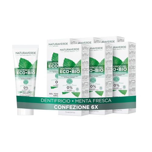 Naturaverde | BIO - Dentifricio ECO BIO Protezione & Freschezza, con Estratto di Echinacea e Licheni Islandici, 0% Fluoro, 75ml