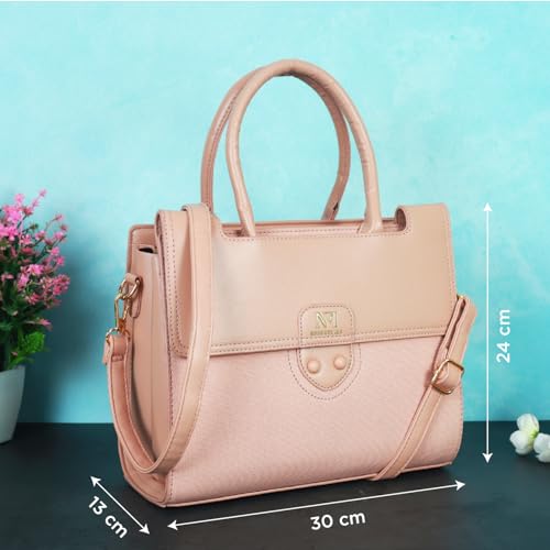 Image of NFI essentials Satchel Bags Ladies Purse Handbag Premium Women Shoulder Travel Bag for Work Gifts for Wife /Mother /Sister Stylish Office College Party Bag