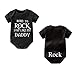 YSCULBUTOL Born to Rock - Body de bebé con diseño gráfico de camiseta para bebés de manga corta - negro - 6-9 meses
