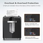 bonsaii 12-Sheet Micro Cut Shredders for Home Office, 60 Minute P-4 Security Level Paper Shredder for CD, Credit Card, Mails, Staple, Clip, with Jam-Proof System & 4.2 Gal Pullout Bin C266-B