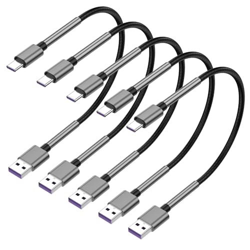 Image of [5Pack 1ft] Compatible with Samsung Galaxy S9 Charger Cord 3A Fast Charging | S10 S8 Plus Charger Cord, TPE USB C Type Charger Cable,USB A to Type C Replacement for Samsung A32 /A12 /A10e /A20 /A51 ,LG-Gray