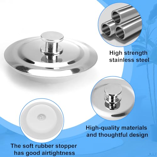Leogony Universal Bath Plug UK, Silicone Stainless Steel Bathroom Sinks Plugs, Sink Stopper Replacement for Kitchen Basin - Image 4