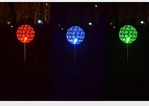 Florals Solar Crystal Ball Globe Light, Solar Power Multi-Color Color Changing Led Decorative Stake Garden Yard Light #TOP5