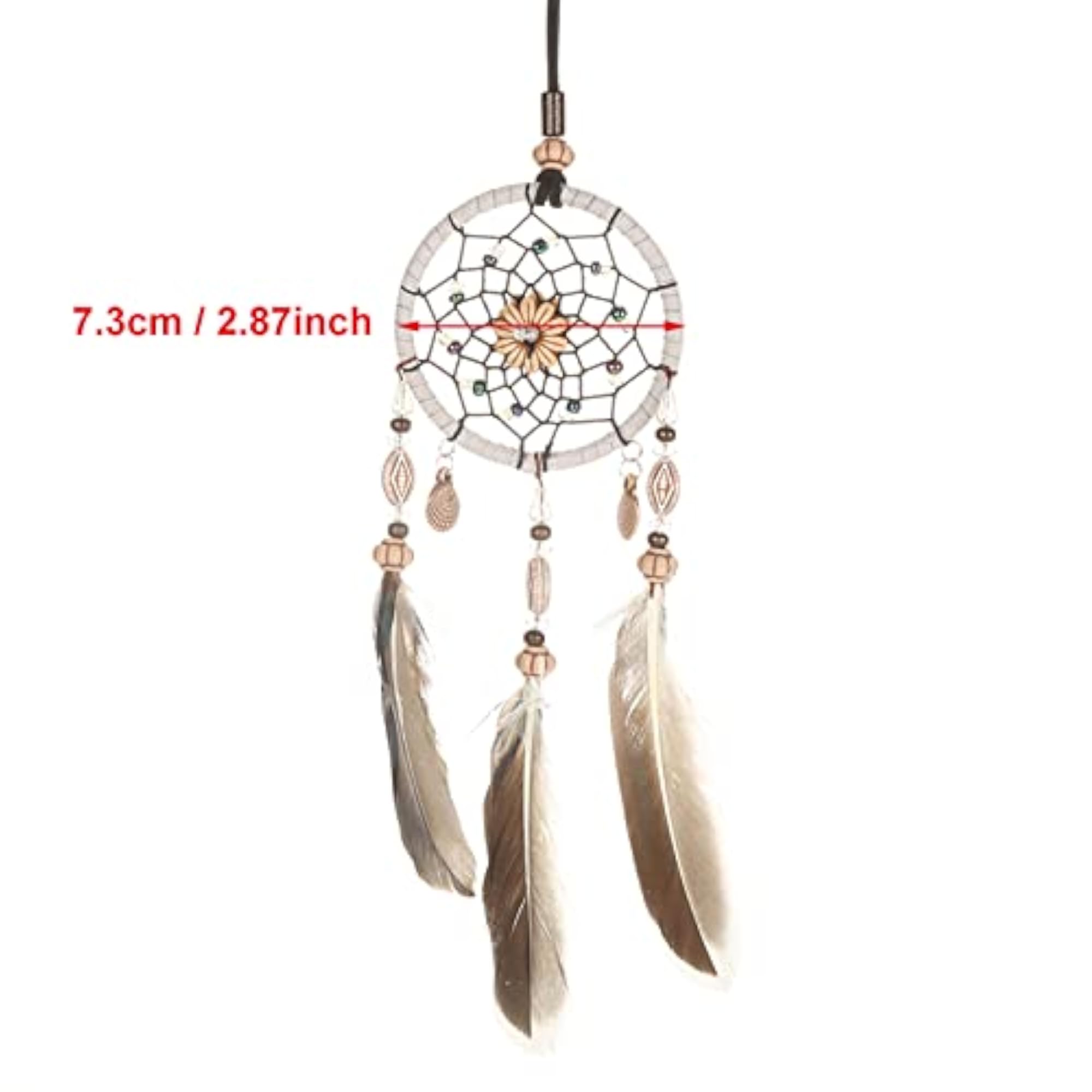 Creative Handmade Dream Catcher with Feather Shells Car Pendant