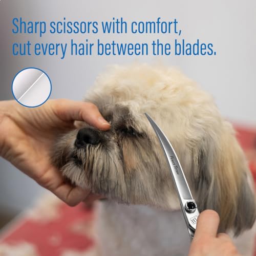 Doggroomingscissors7inchpetcurvedshearsmadeofjapanese9cradvancedstainlesssteelprofessionalgroomingscissorsfordogscatsandotherpets  Urban Country Home Decor Dog grooming scissors 7 inch pet curved shears made of japanese 9cr advanced stainless steel professional grooming scissors for dogs cats and other pets  urban country home decor