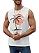 iudam Mens Summer Beach Tank Top Tropical Hawaiian Palm Tree Print Sleeveless Shirts Muscle Tee Vacation Shirts (White,2XL)