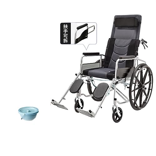 車椅子車折りたたみライト古いハイバック高齢者専門病院と同じ段落吊り足は麻痺した歩行車を持ち上げることができます (油圧 + 電気メッキの取り外し可能なアームレスト (完全にリクライニング可能) をダイニング テーブルに装備)