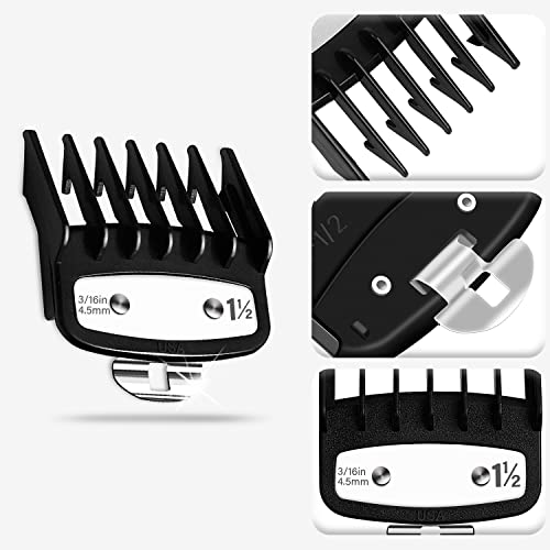 Professional Hair Clipper Guards Guides 2 Pcs Coded Cutting Guides #3170-400 - 1 1/2” And 1/2” Fits For All Wahl Clippers(Black-2 Pcs) #TOP2