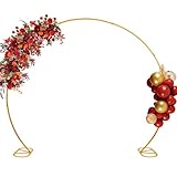 8ft Balloon Arch Stand,Round Backdrop Stand,Golden Circle Wedding Arch Frame for Wedding,Valentine's Day,Birthday,Party,Friends Gathering,Christmas,Garden Decoration