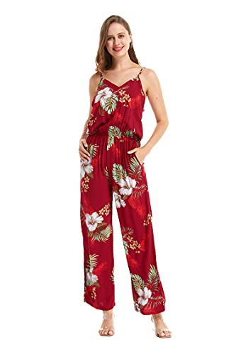 Image of Matchable Family Hawaiian Luau Men Women Girl Boy Clothes in Pineapple Garden Burgundy