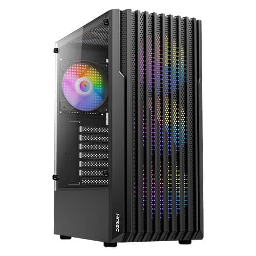Image of Antec AX22 Elite Mid-Tower Case - Black | Supports ATX, M-ATX, ITX | 3 x 120mm Fixed RGB Fans & 1 x 120mm RGB Rear Fan | Tempered Glass | Support 240mm Radiator | Max GPU Length 295mm