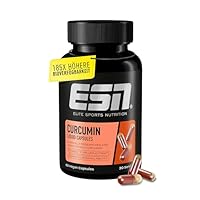 ESN Kurkuma Kapseln, 60 Kapseln, 1000 mg Curcumin pro Portion, aus patentiertem NovaSOL, 185 x höhere Bioverfügbarkeit durch flüssige Form, vegan