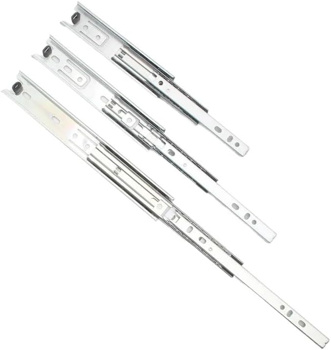 2pcs/Pair Drawer Track Drawer Slide Three Rail Drawer Guide Rail Slide Rail Furniture Hardware Fittings, Slipway(18 inch 45cm)