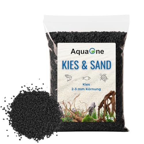 AquaOne Aquarium Kies Sand 5 kg I Bodengrund hell schwarz bunt fein mittel grob I Aquariumkies Premium Qualität I Quarzsand Aquariumkies Deko Aquascaping...