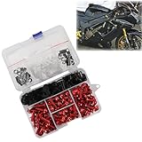 Vis Accessoires Kit De Boulons Et Écrous Carénage Moto pour Y-AMAHA TDR250 TDR125 TDR240 TDR 250 125 240 XZ750SE XZ550 XZ 550 750 Pats Clips Fixation Carrosserie Vis(Rosso)