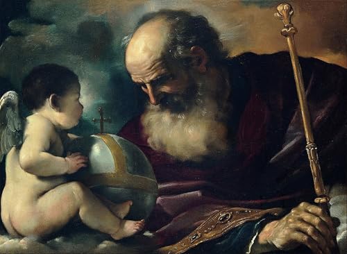 Tableau Dieu le Père Guercino, une idée cadeau d'art unique 60x90