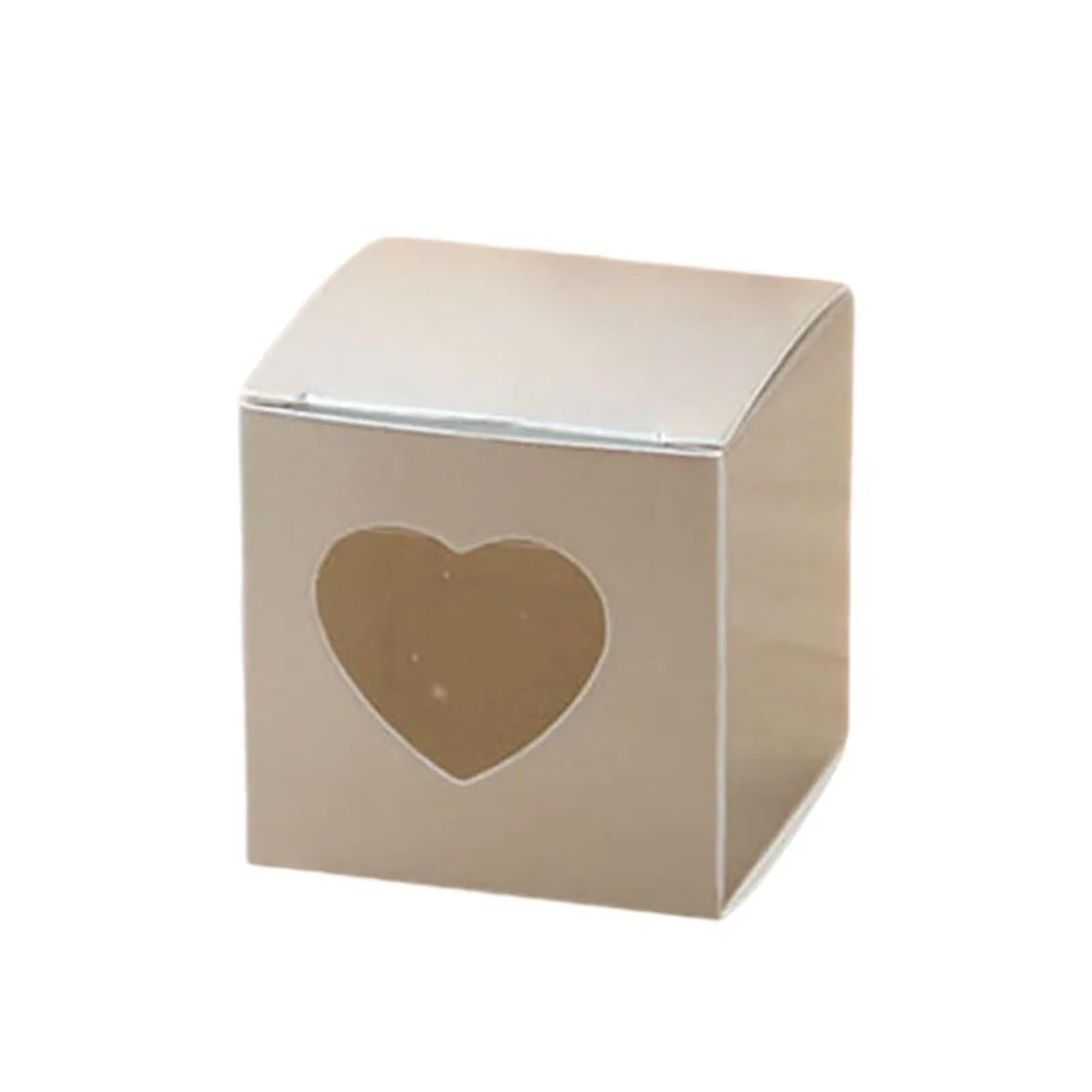 HKYBCF Cake packaging box 25/50Pcs Candy Box PVC Transparent Heart Window Favor Cute Packaging Bag Birthday Wedding Party Decoration for Wedding(Silver,25pcs)