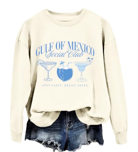 Generic Gulf of Mexico Social Club Sweatshirt, Orange, Men's S, M, L, XL, 2XL, 3XL