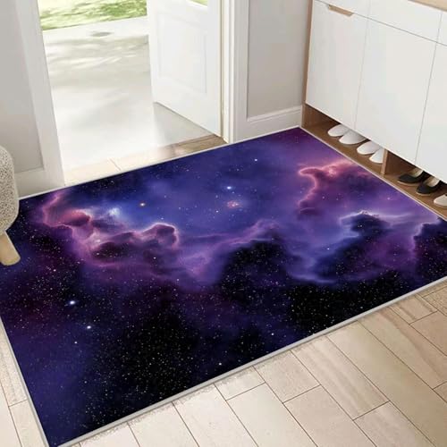 Tapis de salon nébuleuse violet grand format lavable 180x270 - 4