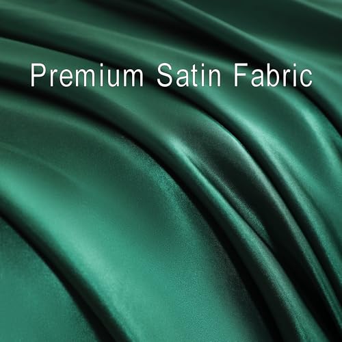 NTBAY Full Satin Sheet Set, 4 Piece, Dark Green - image 7