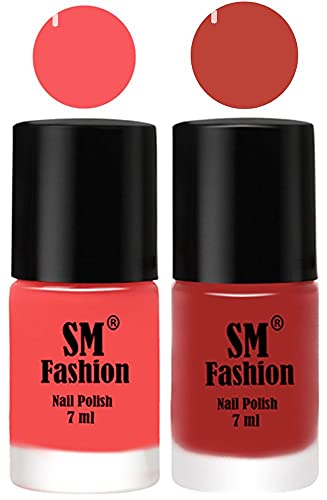 Image of Long Lasting Nail Polish | Nail Paint Combo 7 ml Each) - Set of 2 Light Pink-Dark Nude