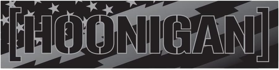 Hoonigan Stars and Stripes Censor BAR Sticker 8" Black/Gray