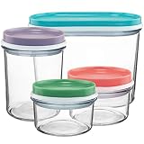 Southern Homewares Nestable Stackable Food Storage Containers – Set of 4, Plastic Pantry Organizer Bins for Kitchen & Meal Prep Storage