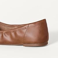 Amazon Essentials Women's Comfortable Round Toe Ballet Flats, Cushioned Memory Foam, Chestnut Brown Faux Leather, 8 — image 6