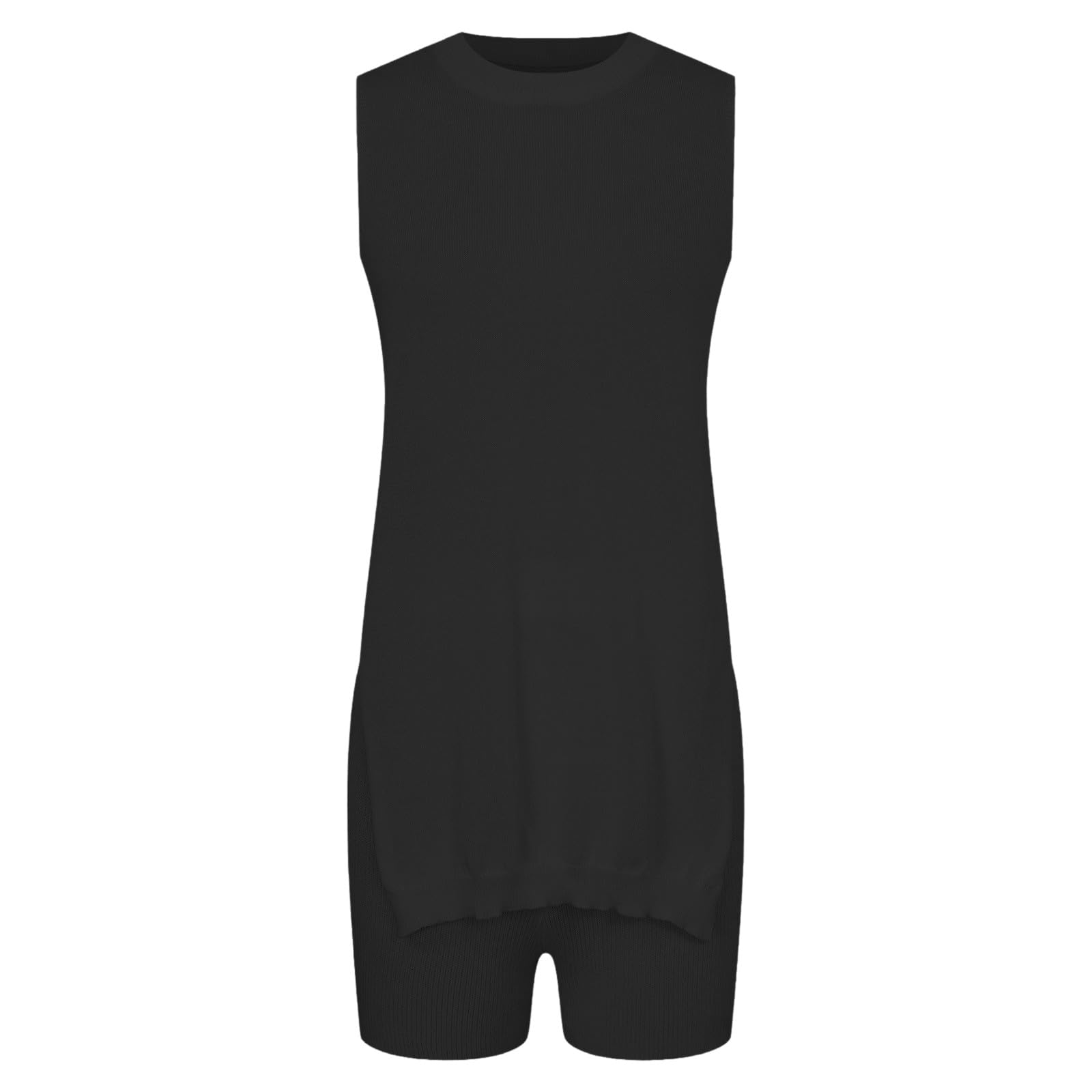 Generisch Polaire Femmes Vêtements Temu Populaire Ample Décontracté Col Rond Gilet Shorts Tricot pour Femmes Ensemble de Vêtements de Sport
