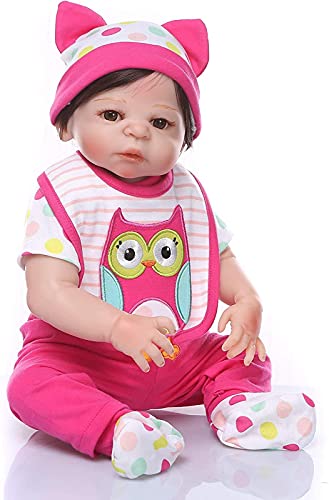 MWKL Echt aussehende Neugeborenes Baby Puppe 19 Zoll 48 cm Ganzkörper Weiches Silikon Vinyl Reborn Baby Mädchen Puppe… – Bild 5