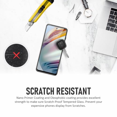 Image of SupCares Tempered Glass for Motorola Moto G40 Fusion and Motorola Moto G60 (6.8 Inch) With Installation Kit | Military-Grade Gorilla Screen Protector | Edge to Edge Coverage | Black