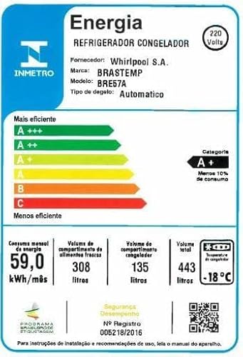 Geladeira Frost Free Brastemp Inverse 2 Portas 443L Branca BRE57AB 127V