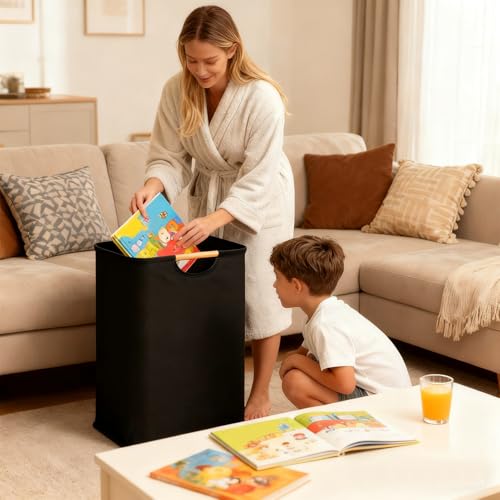 Grands paniers à linge pliables bac imperméable 80L pour organisation maison
