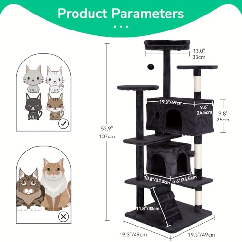 Torre para Gatos 54 in Multi-niveles Gris Oscuro miniatura 7