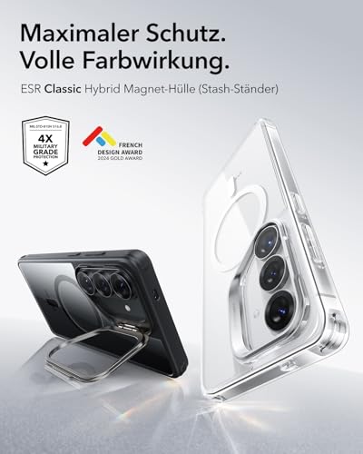 ESR für Samsung Galaxy S26 Plus Hülle Flex-Ständer, Klares Schwarz – Ansicht 2