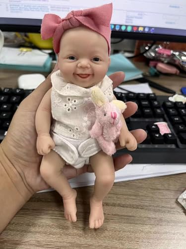 MYREBABY - Reborn 17,8 cm Mini Babypuppen Silikon Baby Alice Kleine Silikon Baby Puppen Realistische Minipuppen für Neugeborene Körperstresslinderung – Bild 5