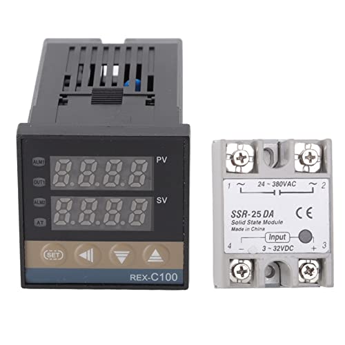 PID Controller, Waterproof Professional Stainless Steel Probe PID Temperature Controller Kit for Chemical Industry for Electric Power (25A)