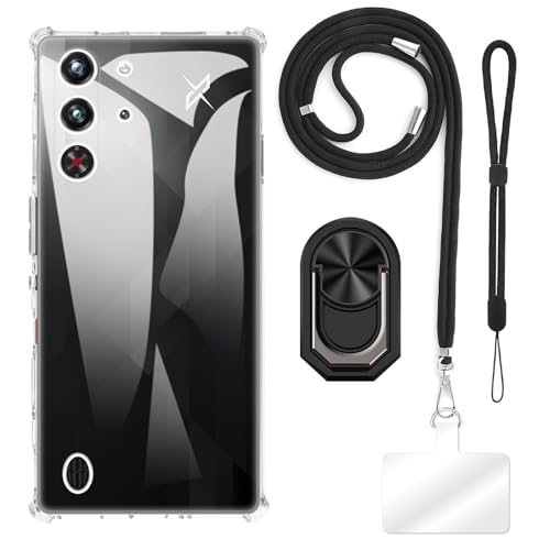 ESACMOT [4 in 1] P[X ZTE Nubia Red Magic 10S Pro+ 5G Ƃ̌݊AXgbvAXgohAOtAϏՌیJo[spZbg (ubNZbg)