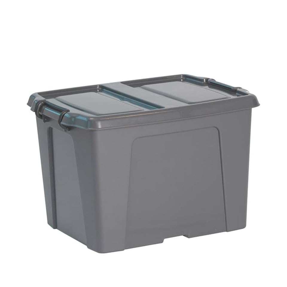 Strata Smart Storage Box - Charcoal Grey - Organizing & Moving Solution for Home & Kitchen (40 Litre)