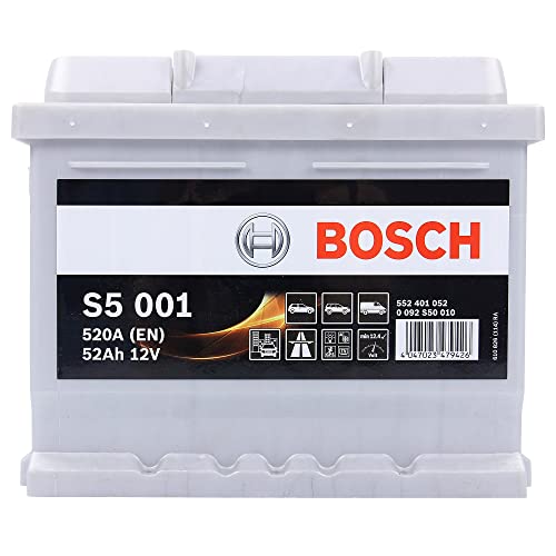 Bosch S5001 - car battery - 52A/h - 520A - lead-acid technology - for vehicles without Start/Stop system